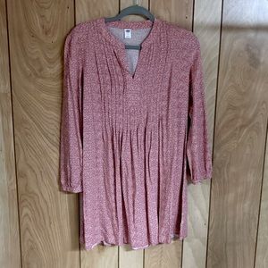 Old Navy pink and cream patterned mini tunic dress